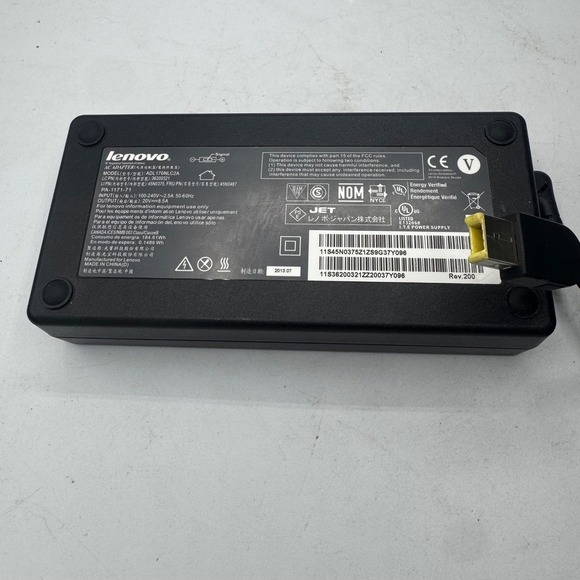 Lenovo 170W AC Adapter Charger ADL170NLC2A Laptop Power Supply - Picture 2 of 5